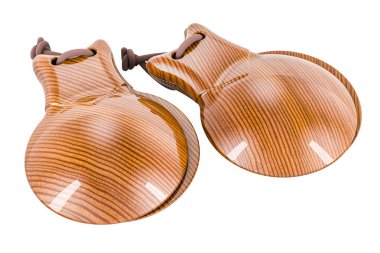 Kastanyetler, beyaz arkaplanda 3D görüntüleme