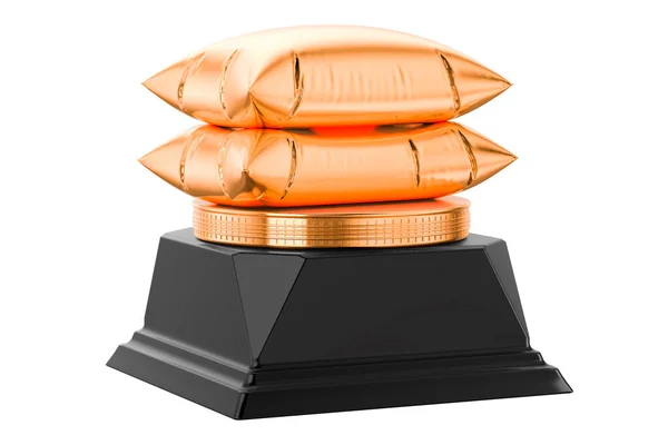 Pillows Golden Award Concept Rendering Isolated White Background — Stock Photo, Image