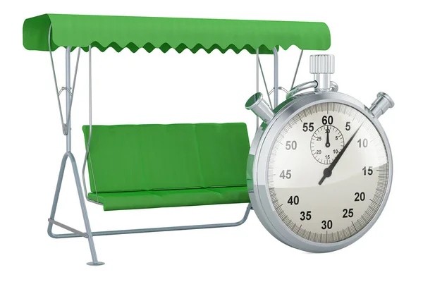 Garden Swing Canopy Stopwatch Rendering Isolated White Background — Stock Photo, Image