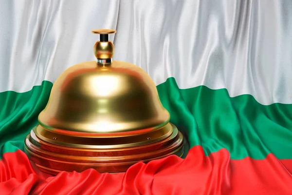 Recepció Harang Bolgár Zászló Háttér Renderelés — Stock Fotó