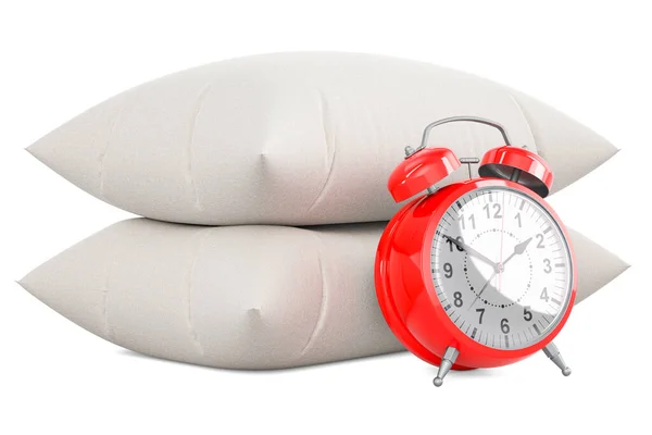 Pillows Alarm Clock Rendering Isolated White Background — Stock Photo, Image