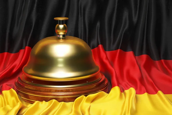 Campana Recepción Telón Fondo Bandera Alemana Representación —  Fotos de Stock
