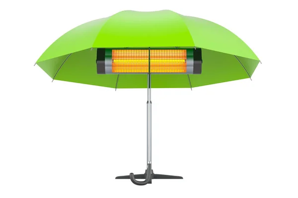 Halogen Infrared Heater Umbrella Rendering Isolated White Background — Stock Photo, Image