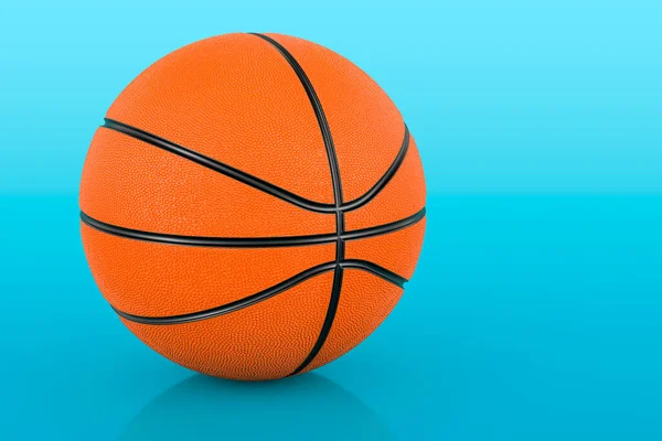 Orange Basketball Ball Blue Backdrop Rendering — Stock Photo, Image