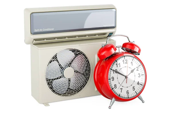 Air Conditioner Alarm Clock Rendering Isolated White Background — Stock Photo, Image