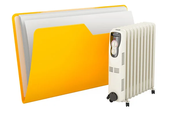 Computer Folder Icon Oil Heater Rendering Isolated White Background — Stock Photo, Image
