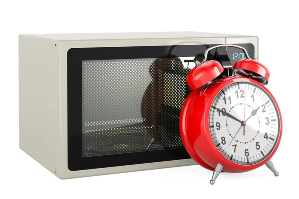 Microwave Oven Alarm Clock Rendering Isolated White Background — Stock Photo, Image
