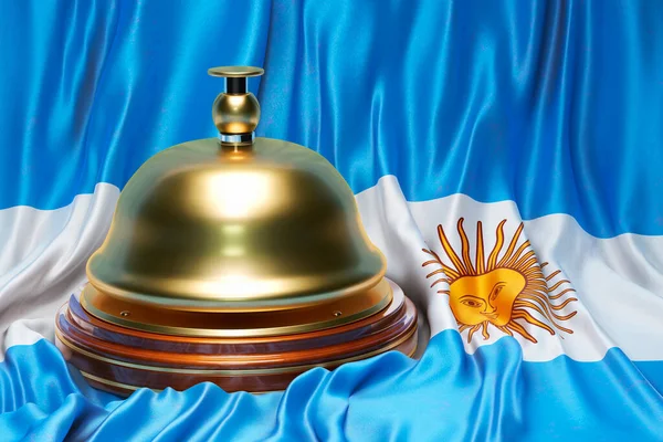 Campana Recepción Telón Fondo Bandera Argentina Representación — Foto de Stock