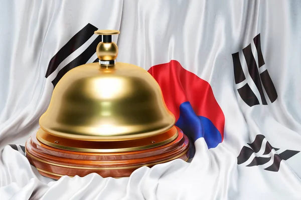 Reception Bell South Korean Flag Backdrop Rendering — Stock Photo, Image