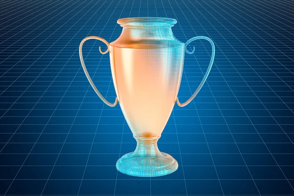 Visualización Modelo Cad Premio Copa Oro Representación — Foto de Stock