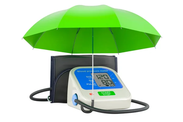 Elektronisk Blodtrycksmätare Paraply Rendering Isolerad Vit Bakgrund — Stockfoto
