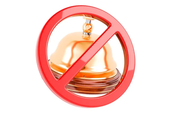 Dzwonek Odbiorczy Zakazanym Symbolem Rendering Izolowany Białym Tle — Zdjęcie stockowe
