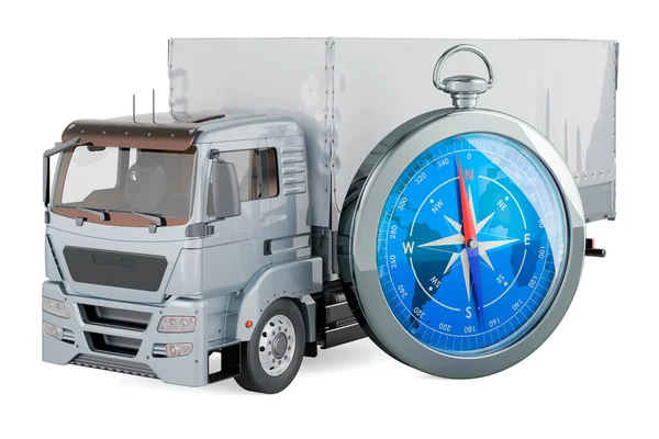 Truck Compass Rendering Isolated White Background — Stock Photo, Image
