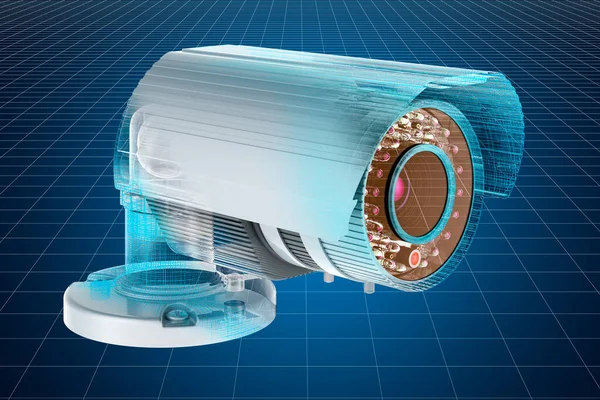 Visualization Cad Model Security Camera Rendering — Stock Photo, Image