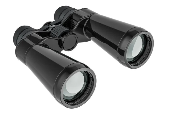 Black Binoculars Rendering Isolated White Background — Stock Photo, Image
