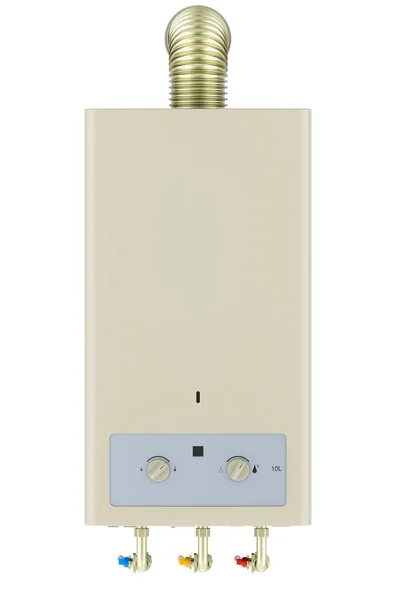 Home Gas Boiler Water Heater Front View Rendering Isolated White Stock Photo