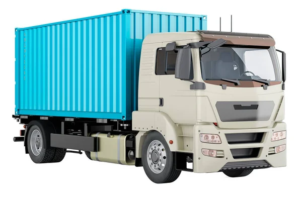 Container Truck Rendering Isolated White Background — Stock Photo, Image