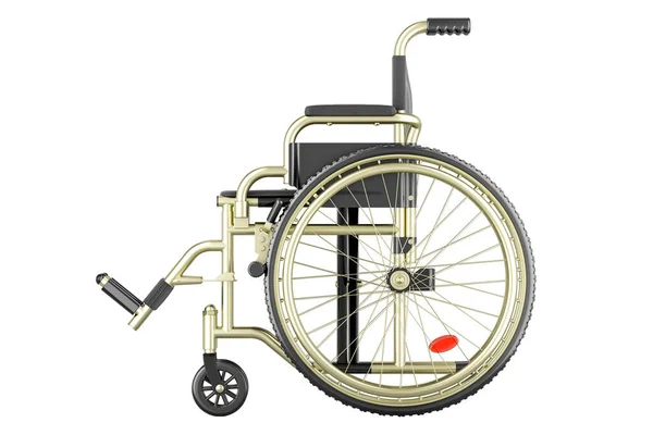 Cadeira Rodas Manual Cadeira Rodas Vista Lateral Renderização Isolada Fundo — Fotografia de Stock