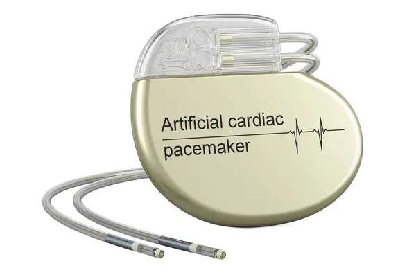 Artificial Cardiac Pacemaker Artificial Pacemaker Rendering Isolated White Background Royalty Free Stock Photos