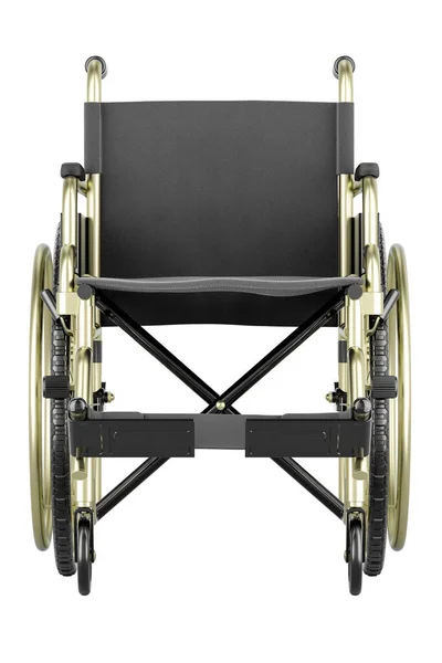 Manual Wheelchair Wheelchair Front View Rendering Isolated White Background — Stock Photo, Image
