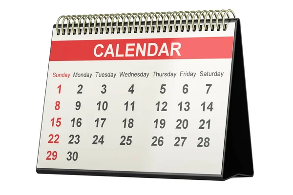 Desk Calendar Rendering Isolated White Background — Stock Photo, Image