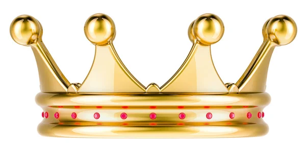 Gold Royal Crown Рендеринг Изолирован Белом Фоне — стоковое фото
