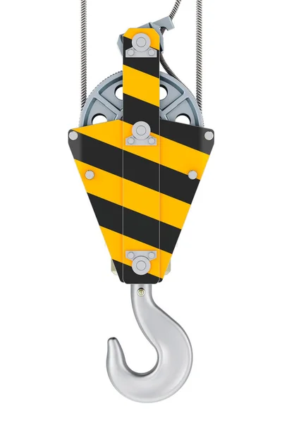 Crane Hook Front View Rendering Isolated White Background — Stock Photo, Image
