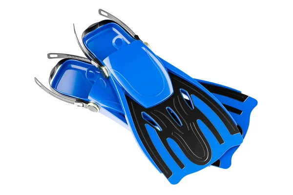Blue Snorkel Fins Diving Fins Flippers Snorkeling Swimming Fins Adjustable — Stock Photo, Image