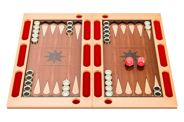 Backgammon Board Game Rendering Isolated White Background — Stock Photo, Image
