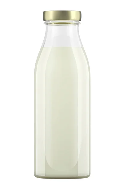 Full Milk Bottle Rendering Isolated White Background — Stock Photo, Image