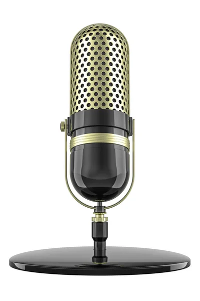 Retro Microphone Mic Rendering Isolated White Background — Stock Photo, Image