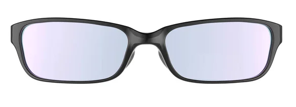 Óculos Com Moldura Quadrada Vista Frontal Renderização Isolada Fundo Branco — Fotografia de Stock