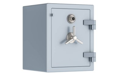 Kombinasyon güvenlik Kasası, beyaz arka plan üzerinde izole 3d render