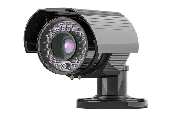 Security Surveillance Camera Stand Rendering Isolated White Background — Stock Photo, Image