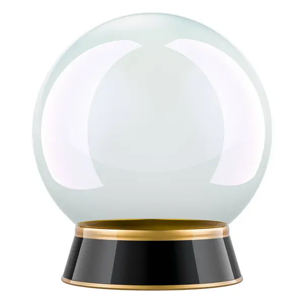 Clear Crystal Ball Stand Rendering Isolated White Background — Stock Photo, Image