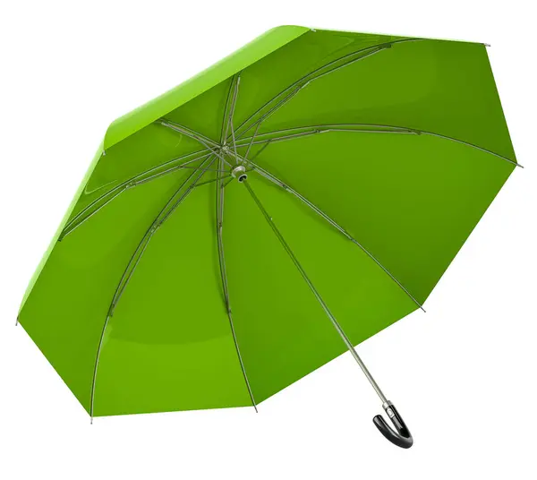 Grüner Regenschirm Darstellung Isoliert Auf Weißem Hintergrund — Stockfoto