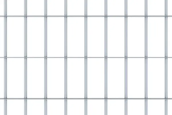Gefängnisbalken Auf Weißem Hintergrund Rendering — Stockfoto