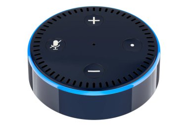 Modern akıllı konuşmacı, 3 boyutlu görüntüleme beyaz arkaplanda izole edildi