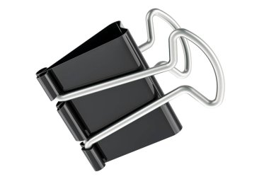 Dosya Kağıt Kıskacı, beyaz arkaplanda izole edilmiş 3D görüntüleme 