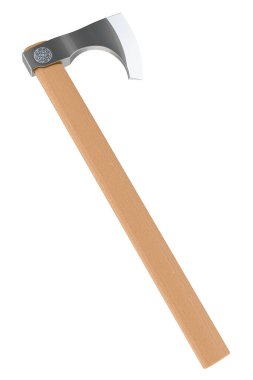 Savaş baltası, beyaz arka plan üzerinde izole 3d render