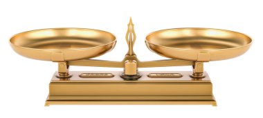 Roberval denge, ölçekler. Beyaz arka plan üzerinde izole 3d render