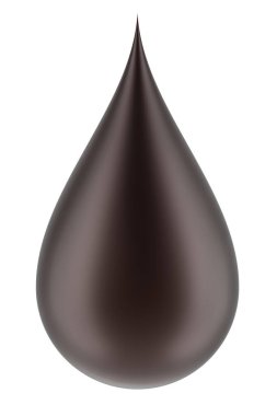 Çikolata damlası, kahverengi damla. Beyaz arkaplanda 3B görüntüleme izole edildi