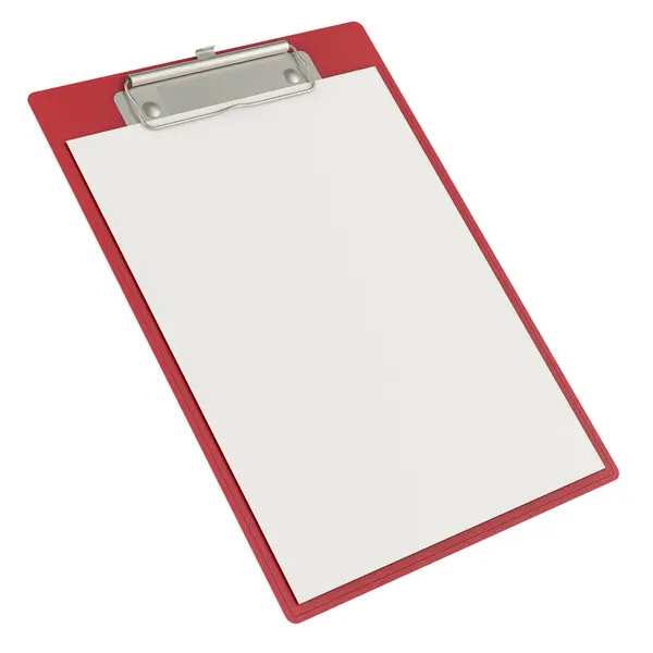 Clipboard Blank Paper Mockup Rendering Isolated White Background — Stock Photo, Image