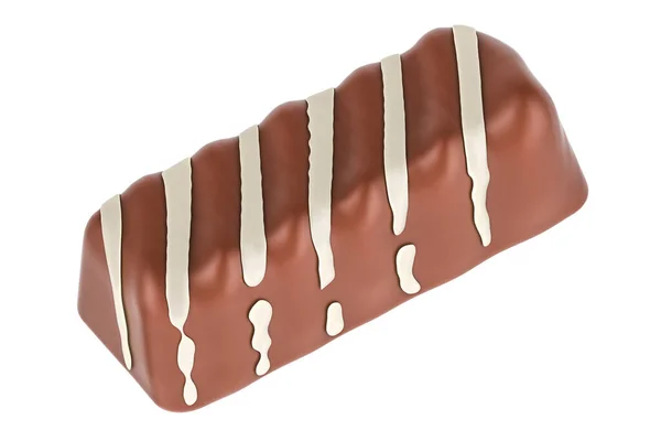 Doces Retangulares Chocolate Com Leite Renderização Isolada Fundo Branco — Fotografia de Stock