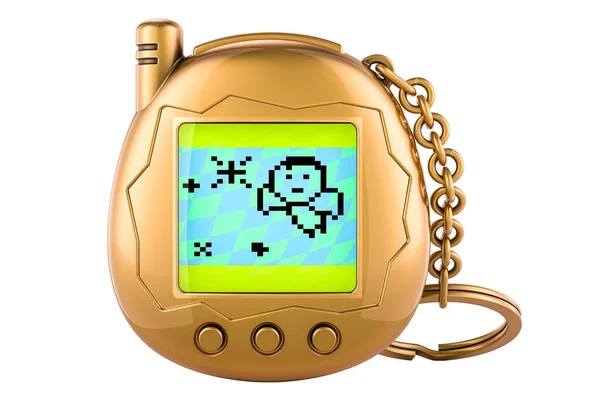 Golden Pets Pocket Game Tamagotchi Toy Game Rendering Isolated White Stock Photo