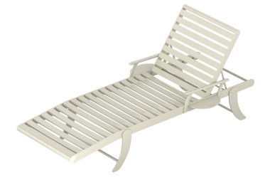 Beyaz güneşlenme, beyaz arka plan üzerinde izole 3d render