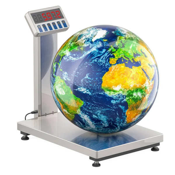 Earth Mass Concept Warehouse Scale Earth Globe Rendering Isolated White — Stock Photo, Image