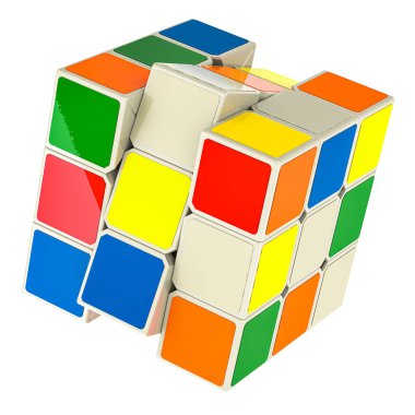 Sihirli Küp, Bulmaca Küpü, beyaz arkaplanda 3 boyutlu görüntüleme