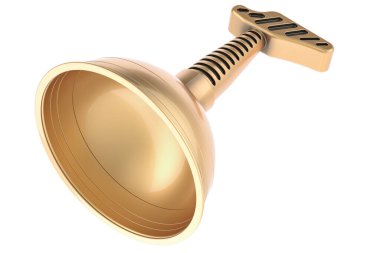 Altın Mini Pompa, beyaz arkaplanda 3 boyutlu görüntüleme