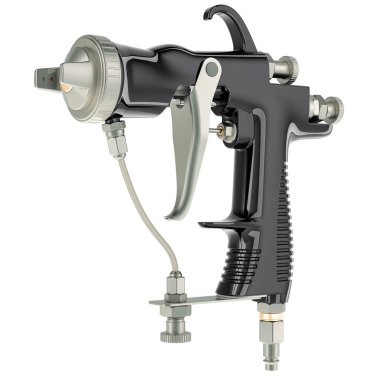 Black electrostatic air spray gun, 3D rendering isolated on white background clipart